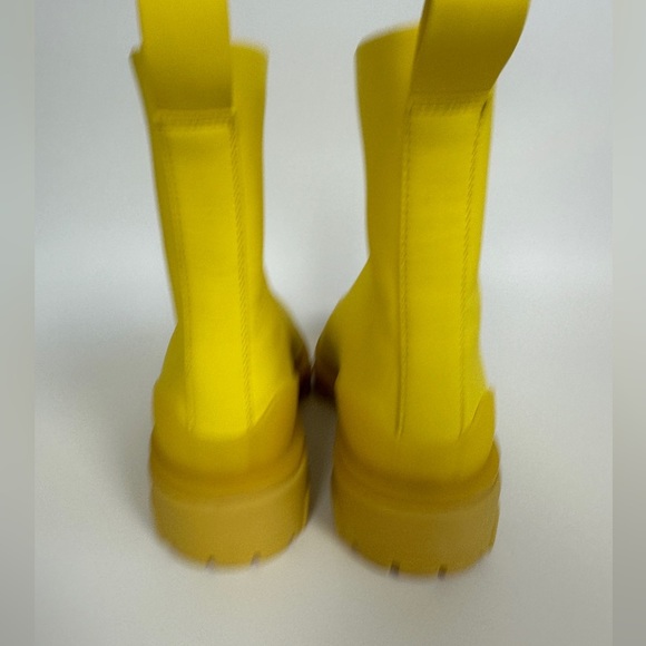 NWOT Rag & Bone Shiloh rubber-trimmed rain boot yellow ankle boots combat - Picture 8 of 15